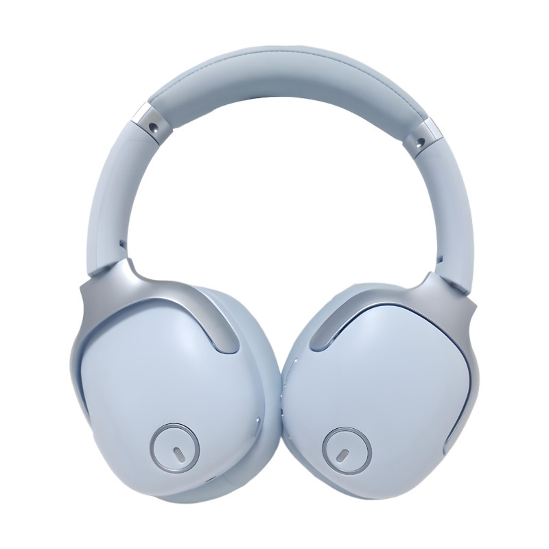 跨境新款头戴蓝牙耳机ANC主动降噪耳麦高音质超长续航通话降噪 - 蓝色