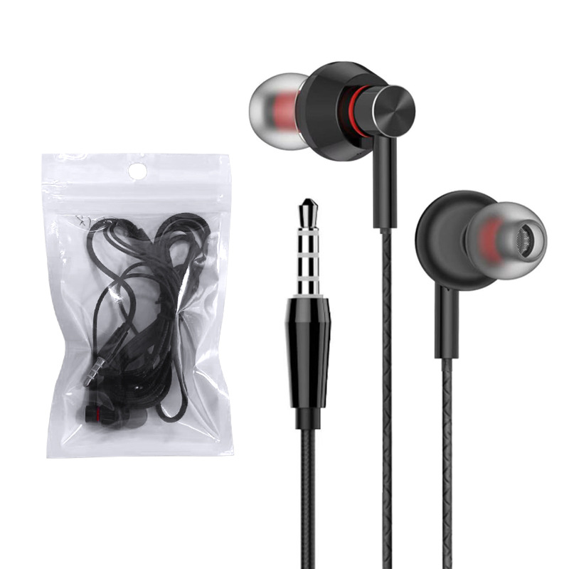 Wholesale suitable for Huawei Xiaomi 3.5 earphones wired in ear earphones wired control 3.5mm round hole mobile earphones - Baitong XJ-27 Wire Control Earphones [3.5mm Interface] Bagged