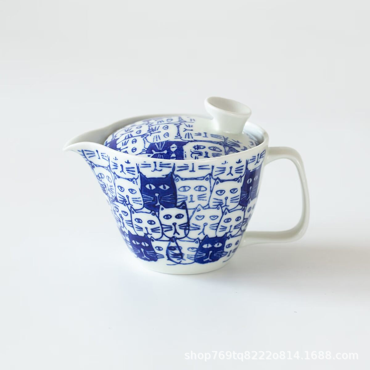 Japanese Youtian Cute Cat Teapot Japanese Teapot Teacup Set Coffee Cup with Filter for Teapot Making - Dumb Cat Head Teapot * One piece