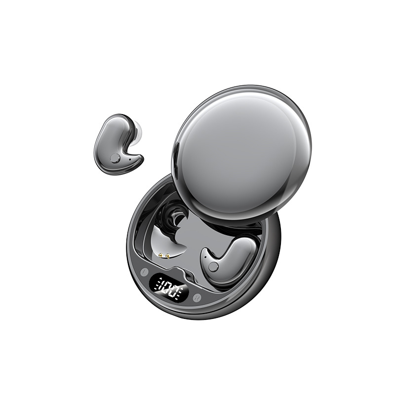 新款Y36睡眠蓝牙耳机5.3TWS真无线迷你入耳式侧睡跑步运动耳机 - 黑色