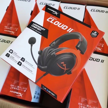 Hyper Cloud II Head mounted Gaming Earphones Hurricane 2nd Generation Esports with Sound Card Cross border Foreign Trade - black-red