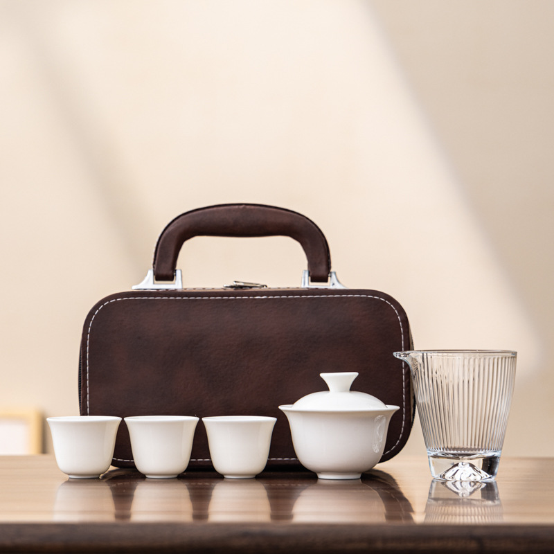 Настройка Official нефритовый туристический чайный сервиз на открытом воздухе кемпинг костюм для гостей Портативные коммерческие подарки Полный набор печатных логотипов - Экскурсии из козьего жира/230.