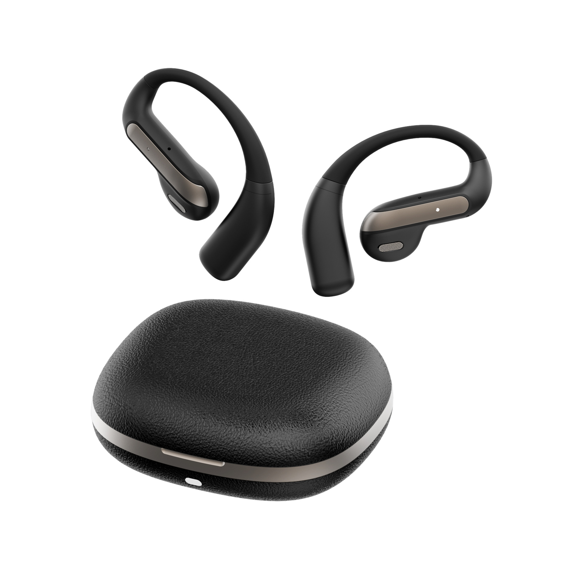 跨境爆款AI智能翻译蓝牙耳机同声传译开放式不入耳OWS挂耳长续航 - 黑色AI翻译版