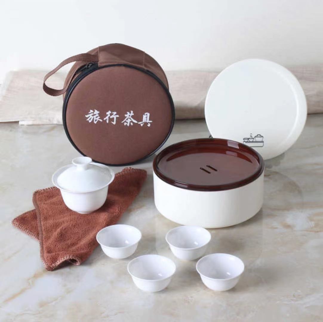 Туристический чайный сервиз Портативный керамический кунг - фу чайный сервиз Outdoor Company Ежегодное собрание Праздничный логотип Деловые подарки - Круглый костюм среднего размера