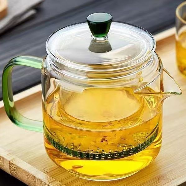 围炉煮茶壶加厚玻璃茶具套装电陶炉加热茶具茶壶办公新款神奇壶 - 绿色/380