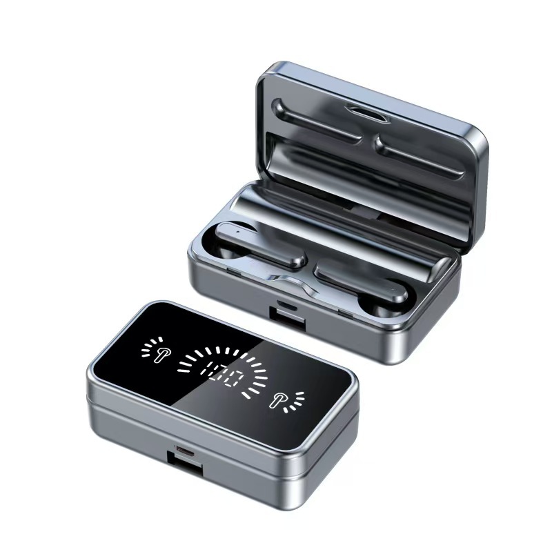 高清镜面数显2025新款S20蓝牙耳机无线降噪入耳式超长续航通用 - 裸机/黑色S20