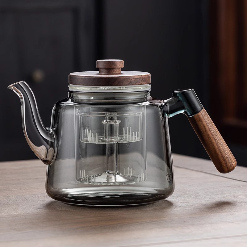 Чайник Чайный сервиз 2025 Новый чайник электрический горячий чай электрический керамическая печь стеклянный чайный сервиз домашний - Чайник сосновый (дымно - серый)
