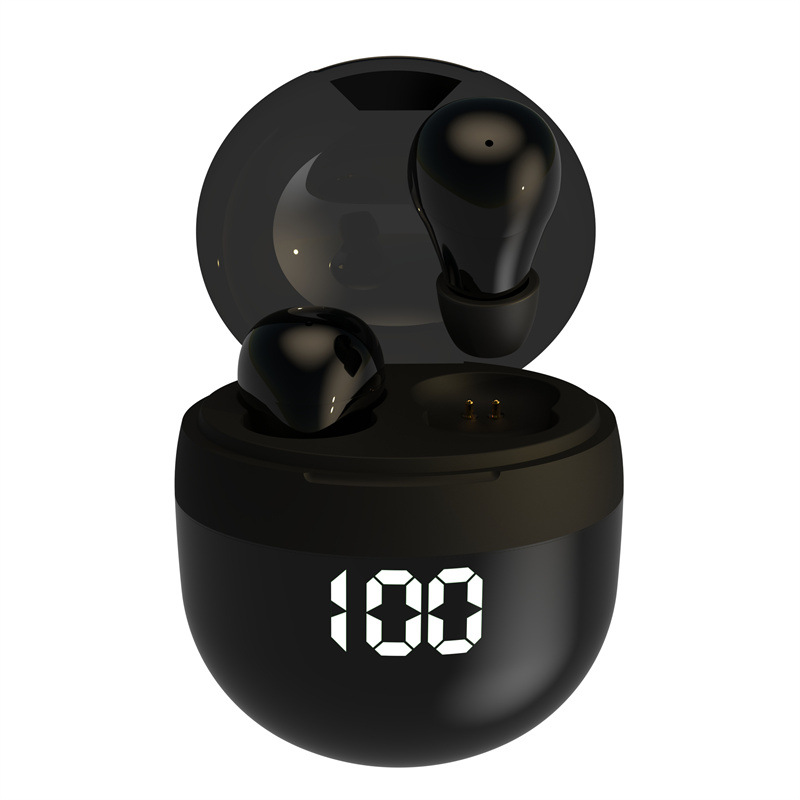 New cross-border SK18 Bluetooth earphones with in ear digital display, ultra long battery life, true wireless, high battery TWS sleep ear - black