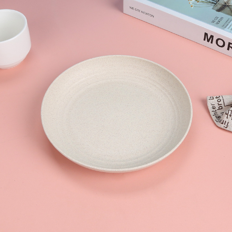 Пшеничная солома Фруктовая тарелка Ins Диск Домашний ресторан Высокое качество Ресторан Пластиковая тарелка Столовая тарелка - Скандинавский бежевый/Диск 20cm