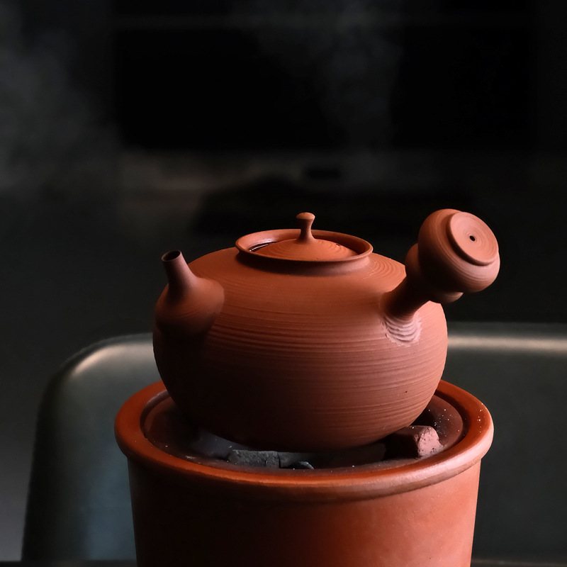 Чаошань Красная глиняная печь Красная торфяная печь наружная печь Чайная печь Набор боковой крышки - Тарелка Фулу 450 мл (электрическая керамическая печь недоступна)