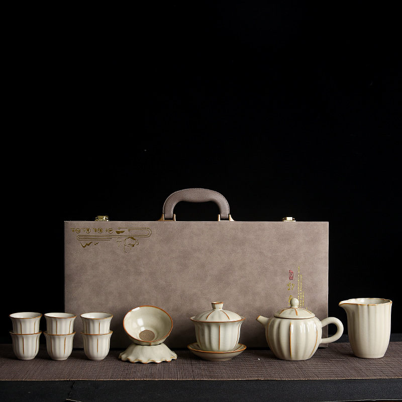 Чайный сервиз Mi Huangrujiao Kungfu полный набор оптового коммерческого офиса гостиная чайник крышка чашка может быть напечатана LOGO - Кубок магнолии Хуан Ю