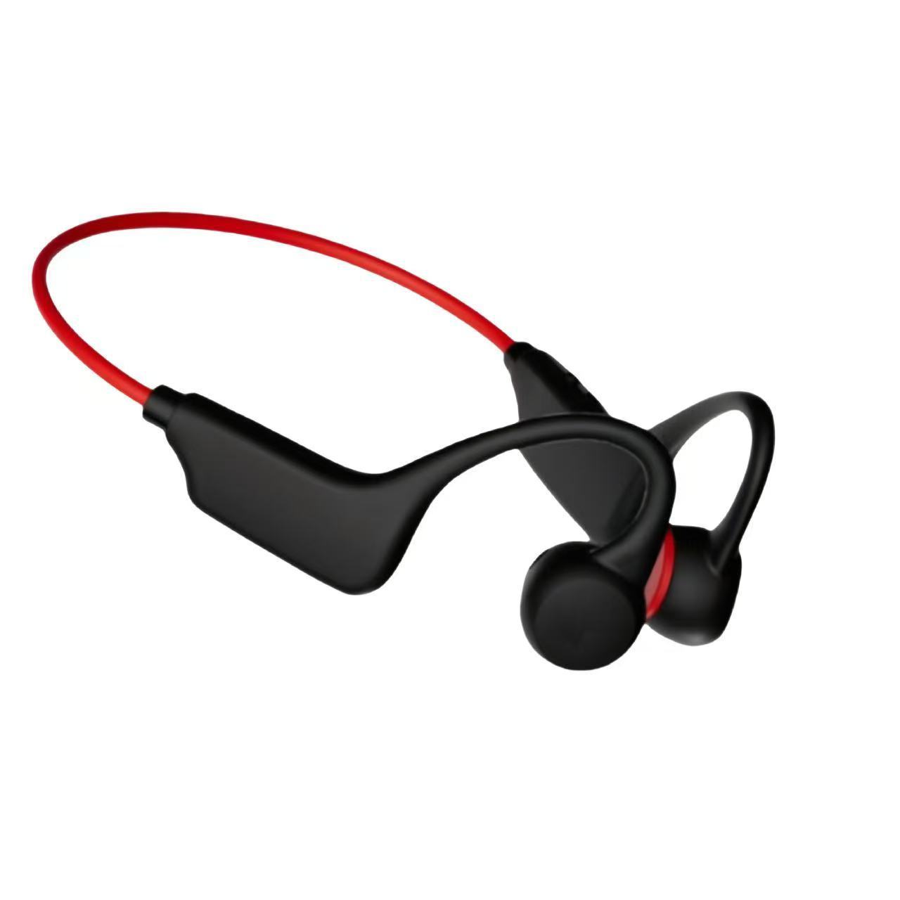 X1 air conduction wireless Bluetooth earphones, third-generation bone conduction, non in ear, insertable memory card, running, sports, long battery life - black red