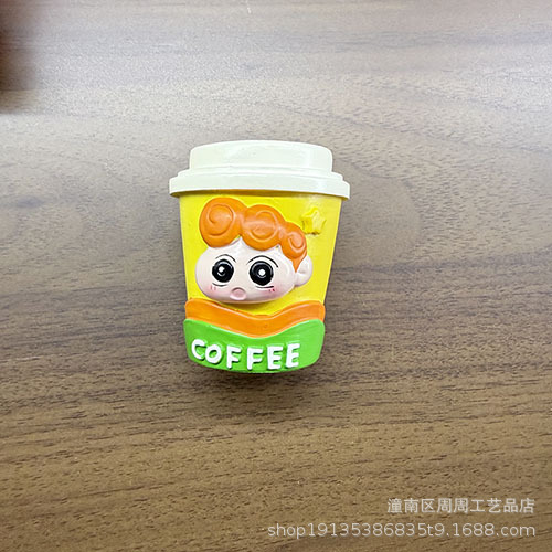 Творческий, милый мультик, трехмерная кофейная чашка, сосущая желе, магнитная смола, декоративный холодильник - Кофейная чашка.