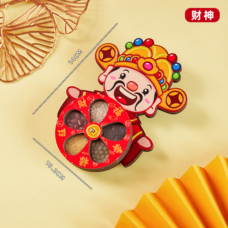 Year of the Horse Magnetic Sticker, Grain Abundant Deng Magnetic Mini Refrigerator Sticker, Chinese Style Creative Lion Awakening God of Wealth Rotating Relocation Decoration Sticker - God of Wealth - Grain Abundant and Rotating