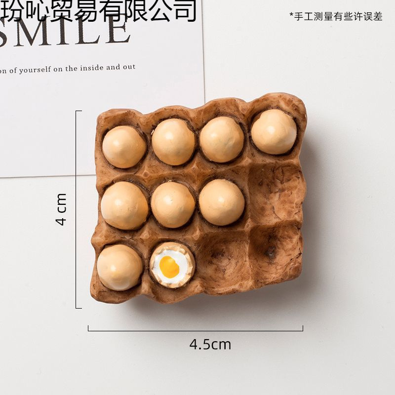 Холодильники, магнитная сетка, красная, милая смола, еда, 3 стереомагнитные магниты, магнитный завод - Девять яиц.