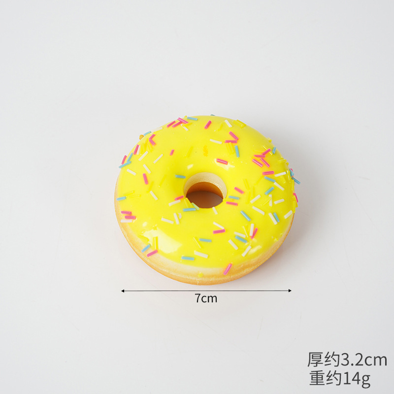 Эмуляция пончиков Модель кондитерской витрины маятники домашний холодильник декоративные эмуляции еда игра пончики игрушки - Желтый, сахарный пончик/Есть магнит (можно сделать наклейку на холодильник)