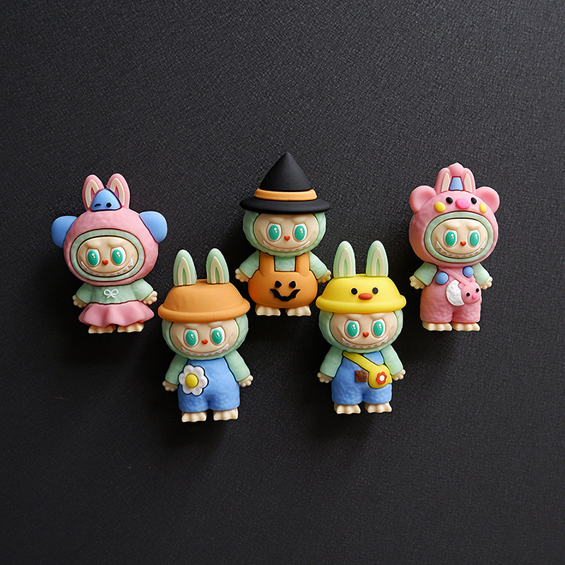 Новый мультфильм Симпатичный 3D трехмерный кролик Креативный холодильник с магнитным отсосом 3D Индивидуальный вход в дом - Одна цена на B Labbob (5 кратных)