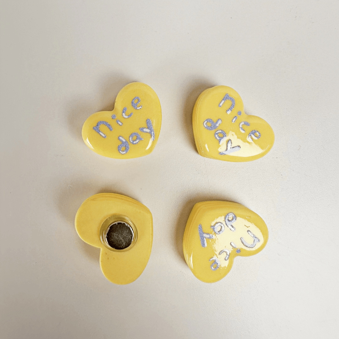 DIY Decorative Magnet New Colorful Letter Love Handmade Cream Glue Love Decorative Refrigerator Sticker. - yellow