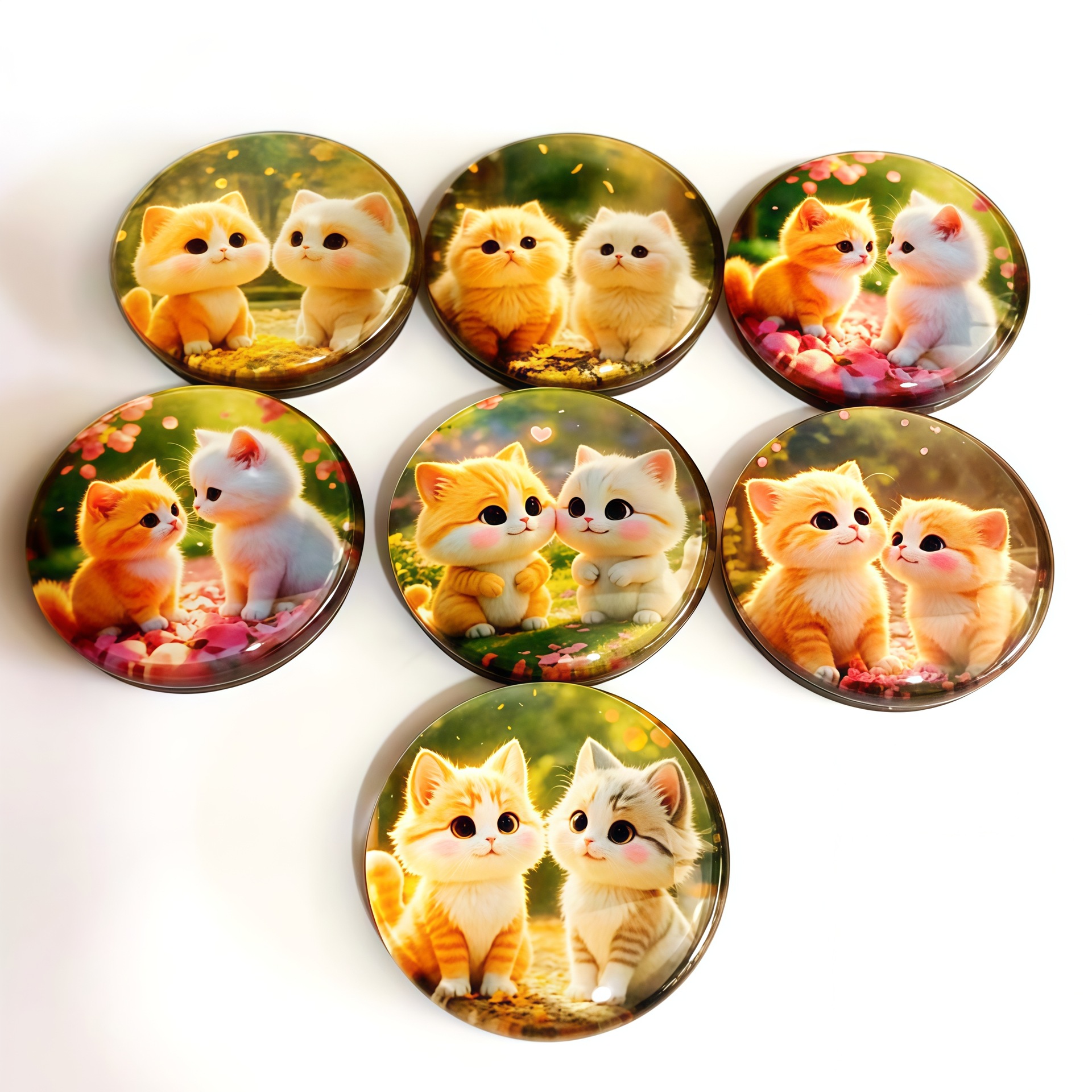Производитель любит кота стеклянный холодильник с креативным мультфильмом драгоценный камень времени diy сувенир магнитный кристалл - 20mm