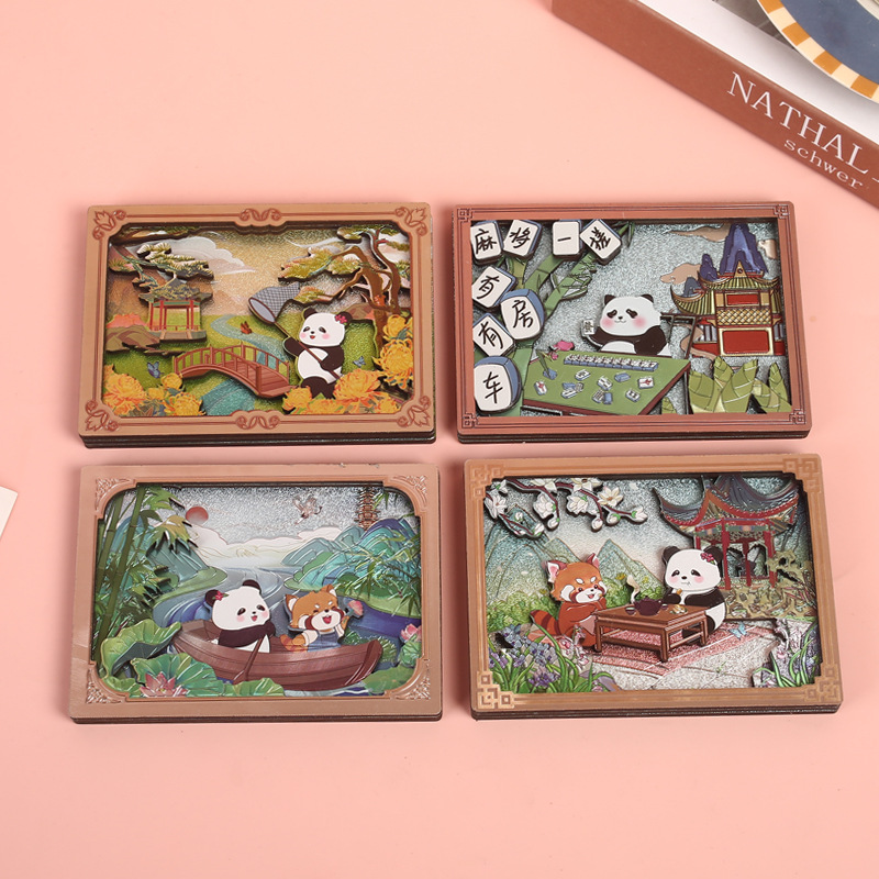 成都文化动物城市立体冰箱贴定制木质景区景点旅游地标文创纪念品 - 定制冰箱贴详询