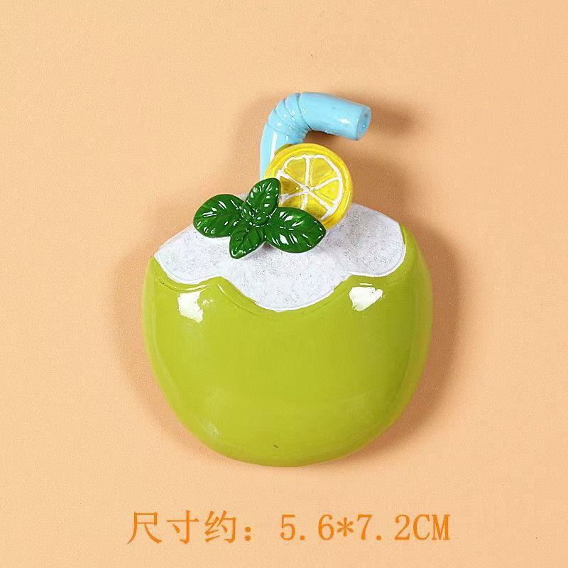 Китайский город Хайнань Sanya смола холодильник наклеить стереоскопическое плавание пара мир пейзаж магнит наклейка - Голубой кокос