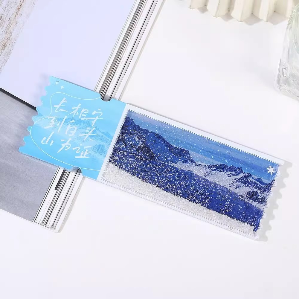 Цзилинь Чанбайшань заснеженные горы зыбучие пески корни холодильник наклейка снежный пейзаж льняной холодильник наклейка туристический магнитный всасывающий сувенир подарок - Холодильник в горах - 1 шт.