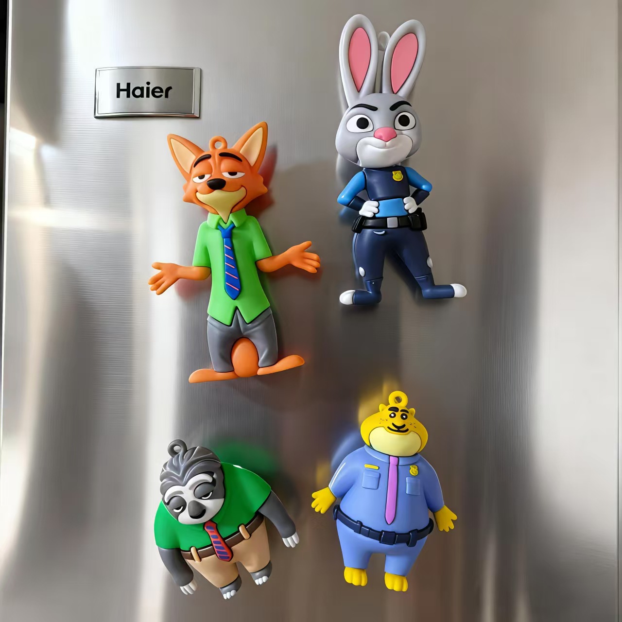 [Refrigerator Sticker] Crazy Animal City 3D Magnetic Sticker 3D Judy Rabbit Lightning Sloth Cow Director Nick Fox - 【 Crazy Animal City Refrigerator Stickers 】 Set of 4 styles