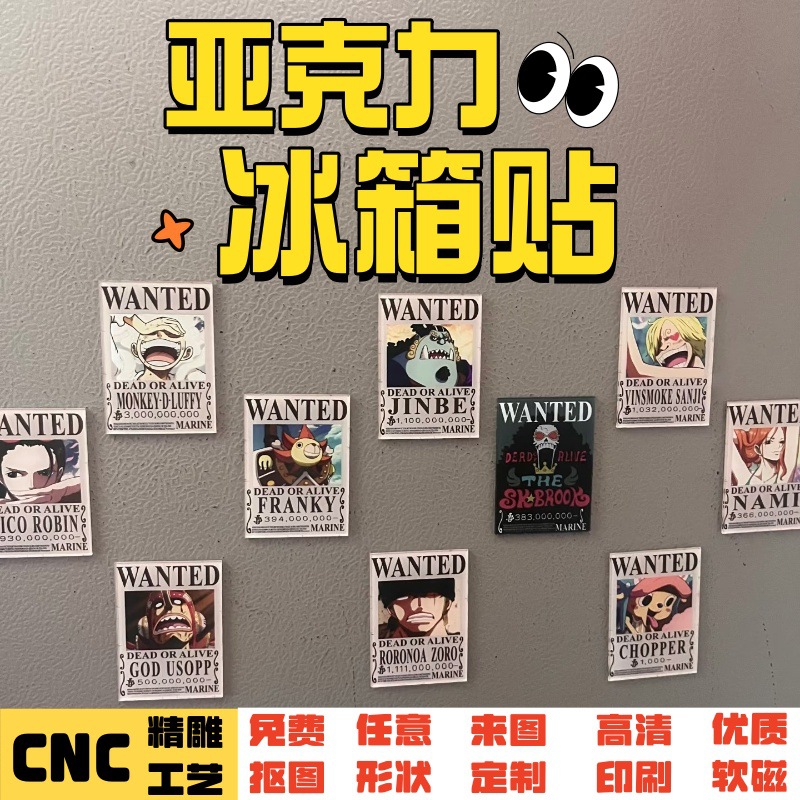Прозрачный холодильник Акрил Diy Магнитная наклейка Печатая фотография Логотип Мультфильм Личность Креативный магнит - CNC Холодильник