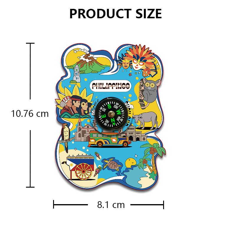 现货马来西亚越南泰国文创木质磁吸冰箱贴城市地标冰箱贴 10*7 - 01