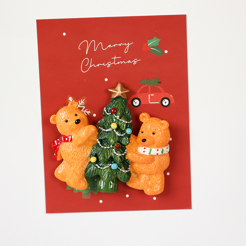 Рождественская елка Дед Мороз Новогодний холодильник с магнитной наклейкой, мультики, милые подарки - медвежонок