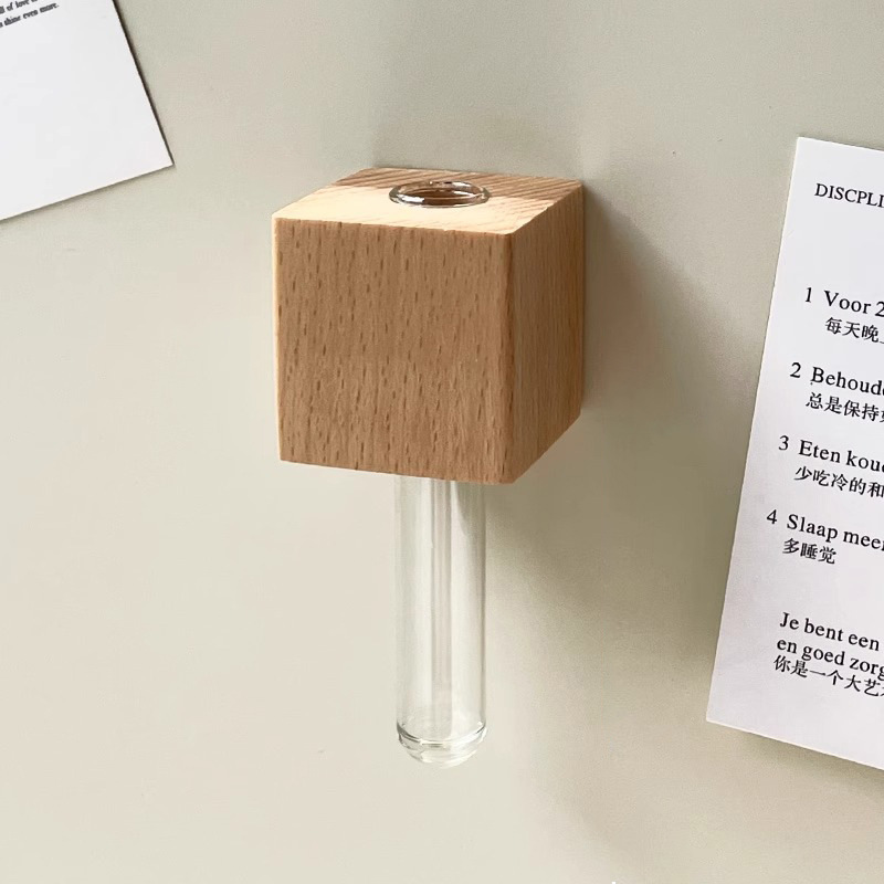 Холодильник из цельного дерева с магнитным впитыванием цветов холодильник с вазой 3D стереомагнитная стена - буковый штепсель