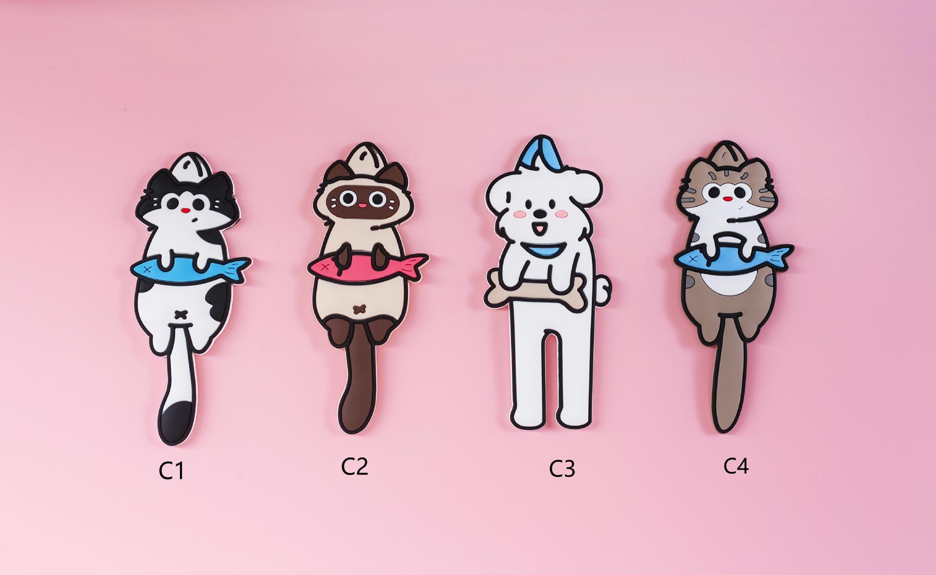 Креативный рыболовый кот Холодильник с металлическим магнитным наклейкой, декоративный мультфильм, симпатичный магнитный отсос, фотографии, сделанные магнитно. - C1