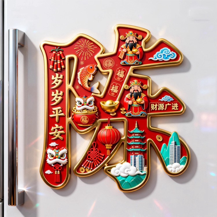 Hundred Family Surnames, Zhou Surnames, Text, Metal Relief, Refrigerator Stickers, Magnetic Absorption, Cultural Creativity, Collection, Wholesale, Refrigerator Stickers, Gifts - [Chen] Hundred Family Surnames Metal Relief Refrigerator Stickers