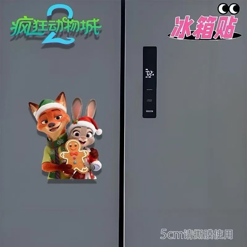 Crazy Zootopia 2 Christmas Surrounding Acrylic Magnetic Refrigerator Stickers Refrigerator Decoration Trendy Drama Magnetic Stickers - one