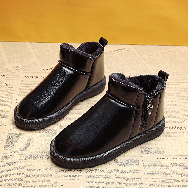 Foreign trade plus size snow boots for women 2023 winter new style, thick soled warm and plush thick, middle-aged and elderly mothers cotton shoes for women - black/thirty-five