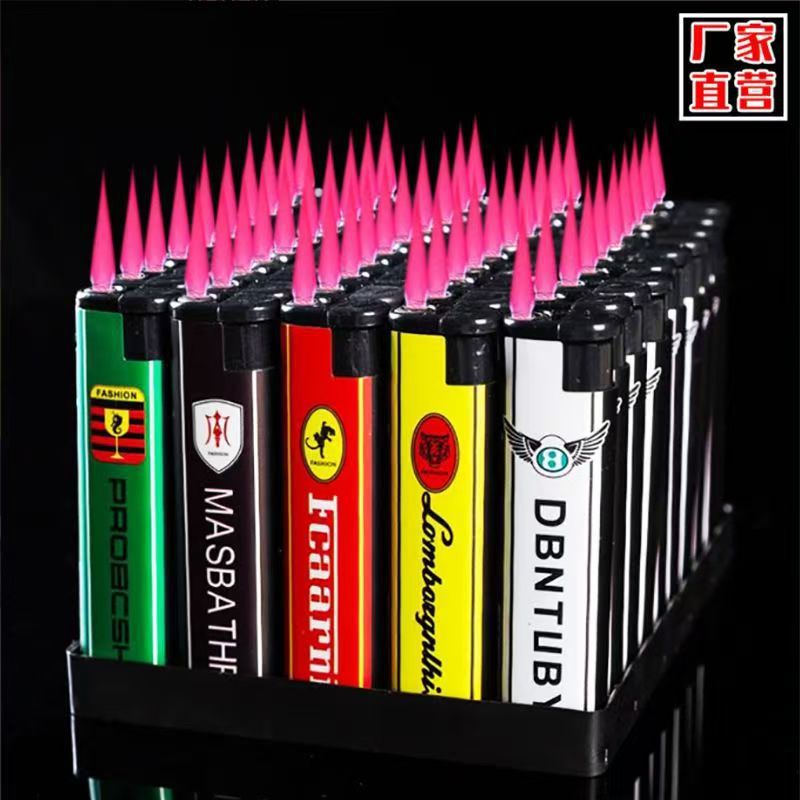 Зажигалка ветрозащитная оптовая обычная цена утолщение одноразовый магазин - значок автомобиля/100 единиц