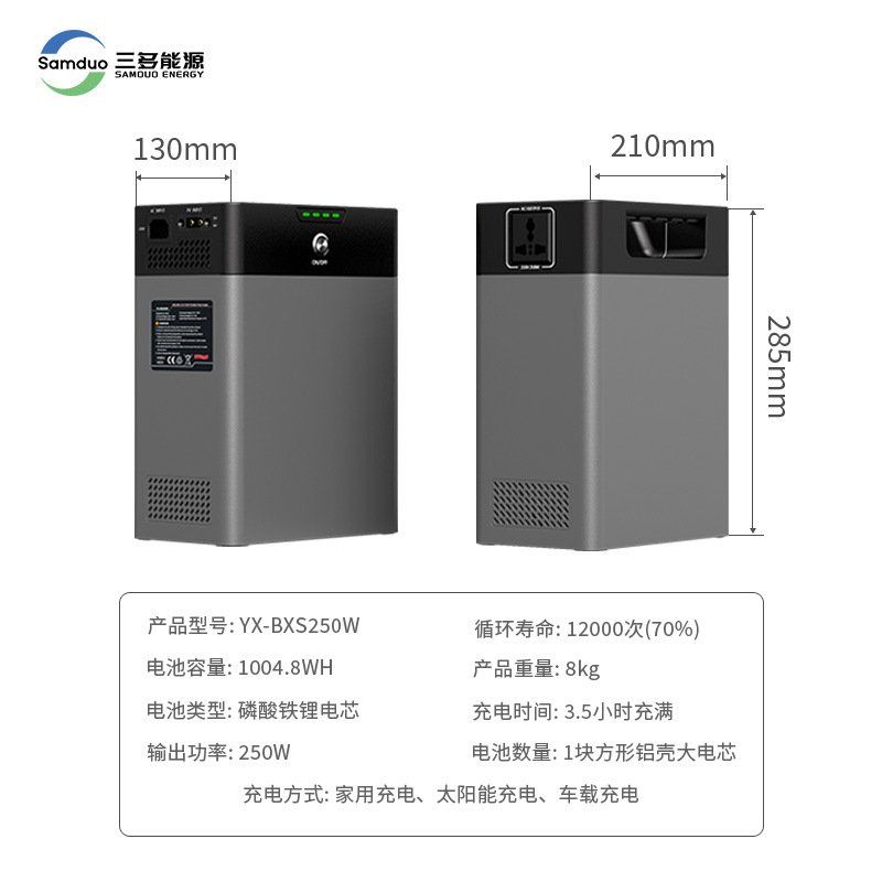Солнечный мобильный источник питания 220v фосфат железа лития США, Япония, Европа, нестандартный 2° мощный источник хранения энергии 2000W - YX-BXS250W