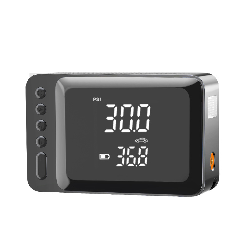 Автомобильный надувной насос Аварийный пусковой источник питания Беспроводная зарядка Интеллектуальный электродвигатель Автошины пневматический насос - AL - Однокорпусная черная зарядка (цветная коробка)