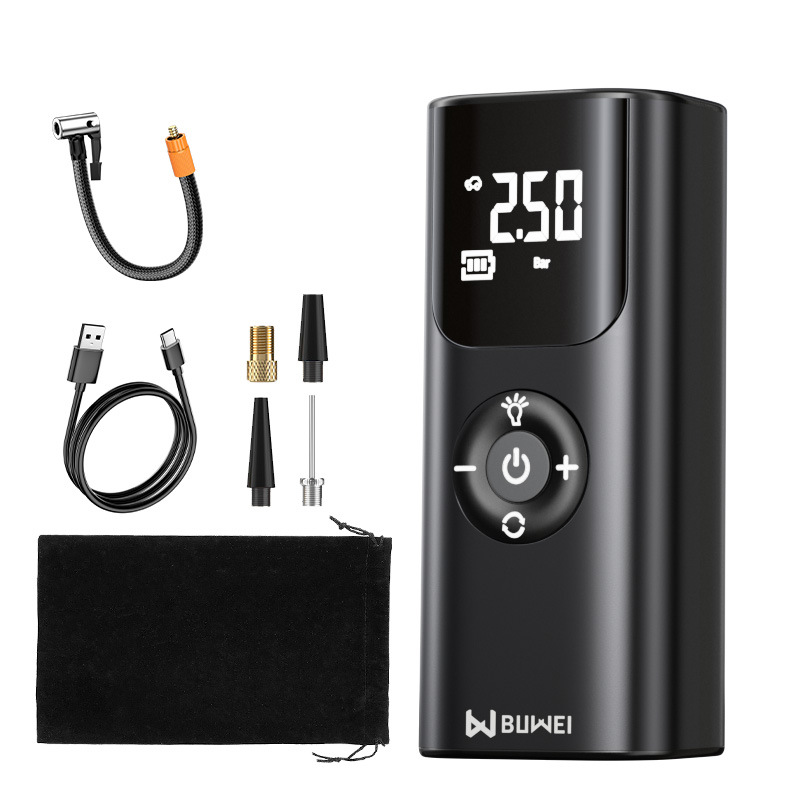 Новый автомобильный надувной насос портативный беспроводной насос седан шины автоматический высоковольтный зарядный телефон зарядка - Обновление надувного насоса QS002 черный