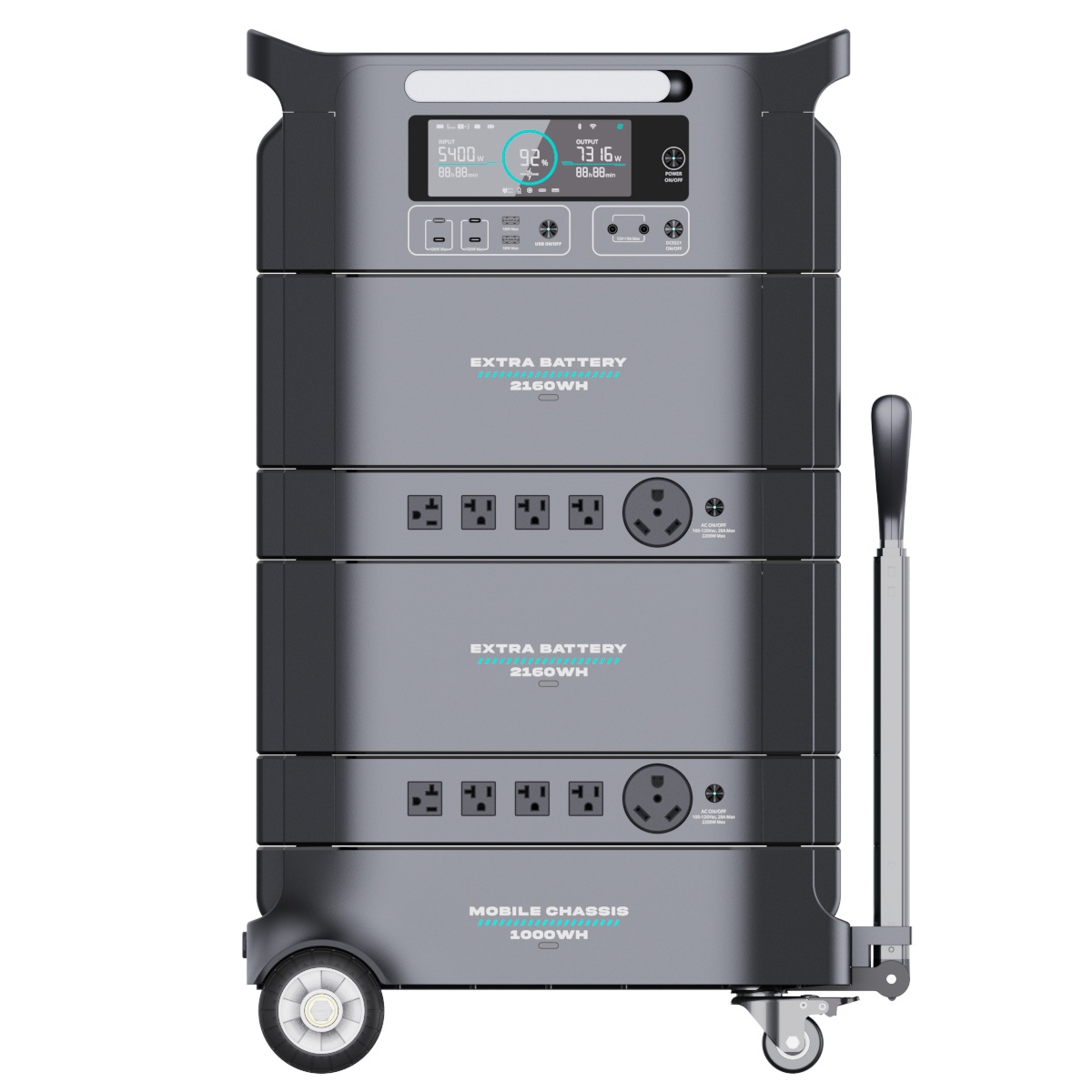 Librids Портативный наружный мобильный источник питания фосфат железа литий электрический сердечник кемпинг - Полный комплект 6kWhh