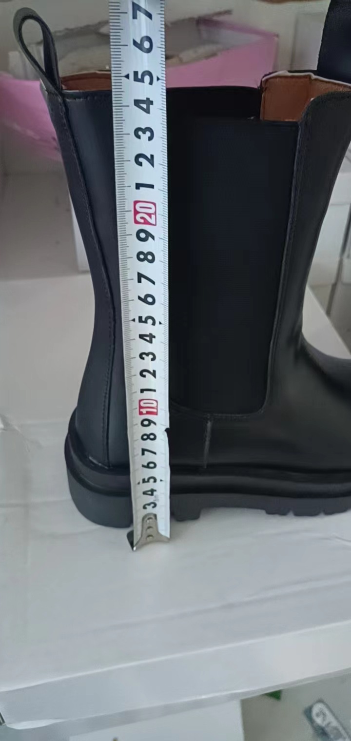 Martin boots, women's boots, mid top boots, chimney boots, women's shoes, motorcycle boots, women's boots - High tube black (single mile)/thirty-five