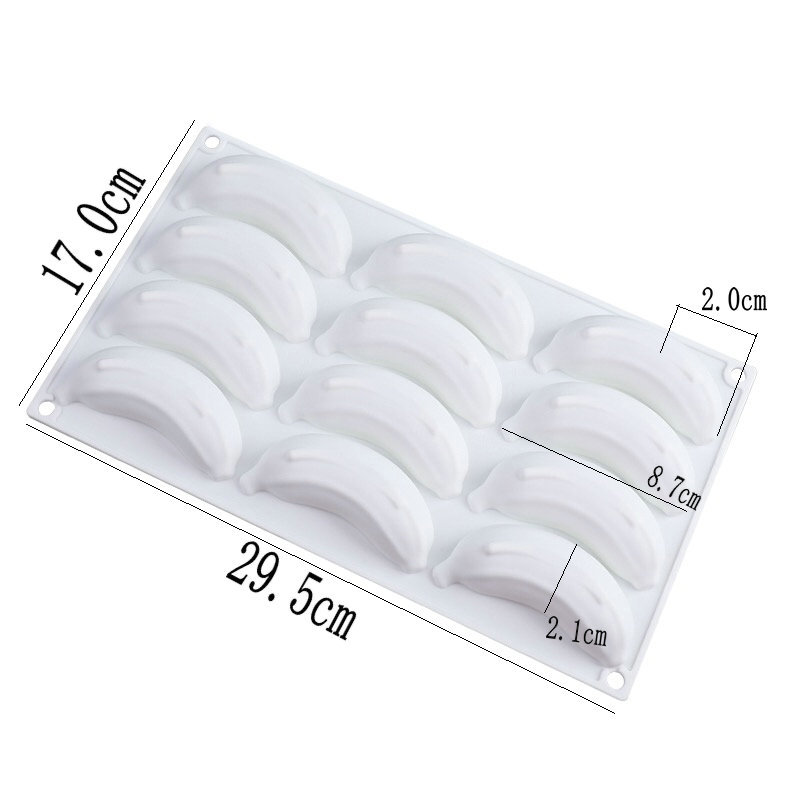 12 Банановое желе мусс форма торта мороженое пудинг силикон модель DIY выпечка шоколад - 12 Бананы.