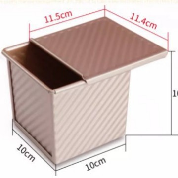 450г гофрированный тост хлебная форма с крышкой для выпечки торт форма без коробки для тостов духовка гриль - Золотая коробка с кубиками воды