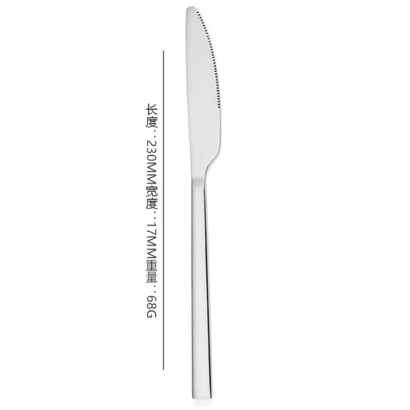 Новая толстая нержавеющая сталь посуда нож вилка ложка западный ресторан гостиничные принадлежности десерт ложка нож вилка посуда фабрика - Нержавеющая сталь маленький квадрат серебряный нож