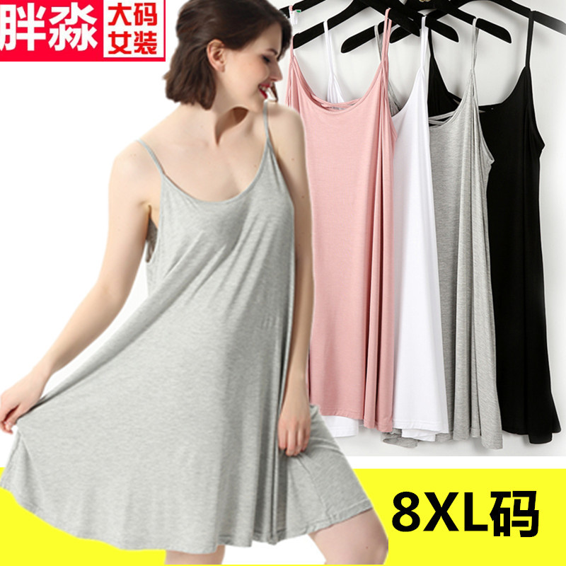 Лето, 200 кг, толстый, мм, плюс жир, большой размер, эластичность, воздухопроницаемость, домашняя ночная юбка, кросс - свободный ремень, платье. - 1905 Обычный 85 см/XXL