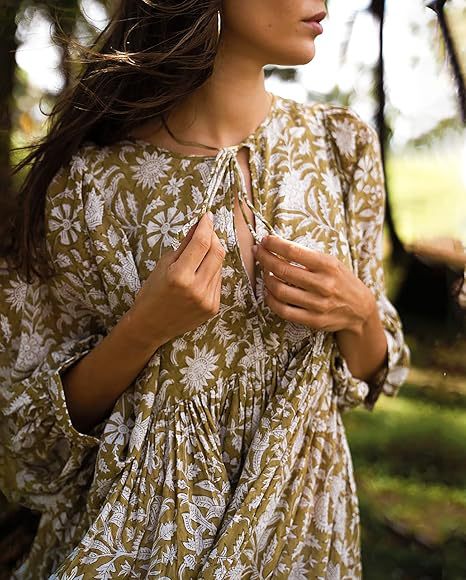 Трансграничная летняя мода женская одежда большой размер свободные ремни сексуальная литература ретро - европейское платье - оливковый/S