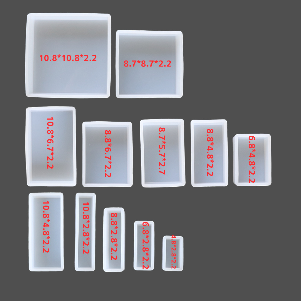 Зеркальные прямоугольные силиконовые формы DIY Сделано вручную - Квадрат 01: 10.8 * 10.8 * 2.2cm