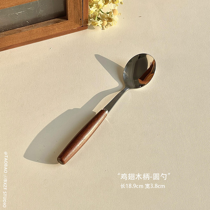 Деревянная посуда, палочки для еды, ложки, наборы из нержавеющей стали высокой ценности - Птичьи крылышки - ложка