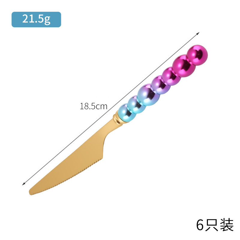 Внешняя торговля Западная кухня Нож и вилка Набор из 24 шт. Скандинавский стейк нож и вилка стейк стейк стейк с полками посуда коробки оптовая - Радужный семишариковый нож - 1,2 мм машина бросает 6PC головку мешка