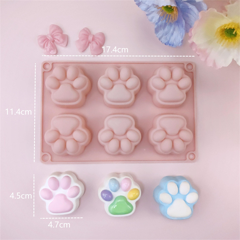 6 даже маленькие кошачьи когти силиконовые формы шоколадные муссы кексы ручные мыльные капли - Шесть маленьких кошачьих когтей
